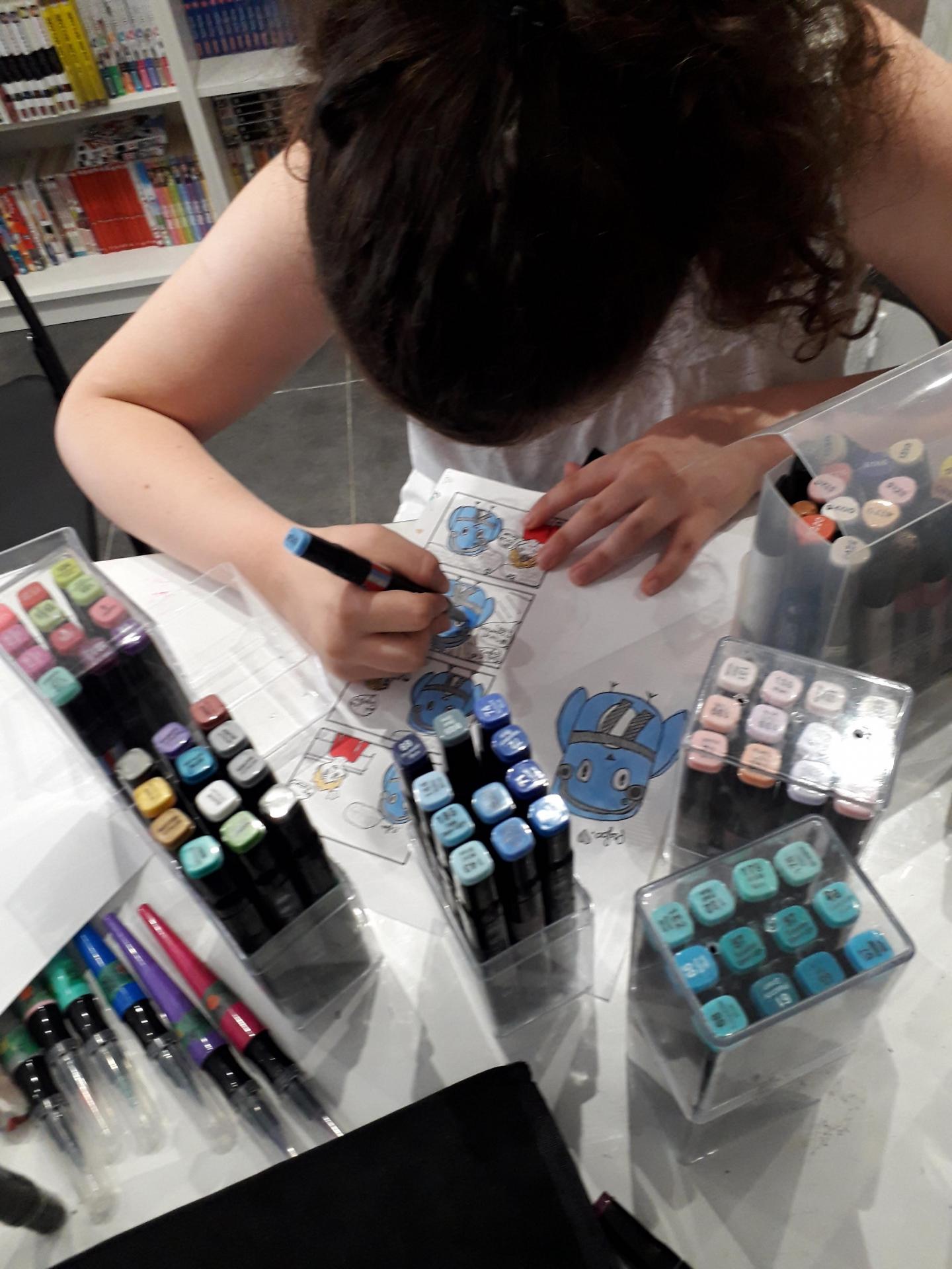 stage manga chibi et mascottes - mise en couleurs